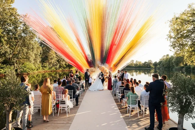 Ceremonie pe malul lacului