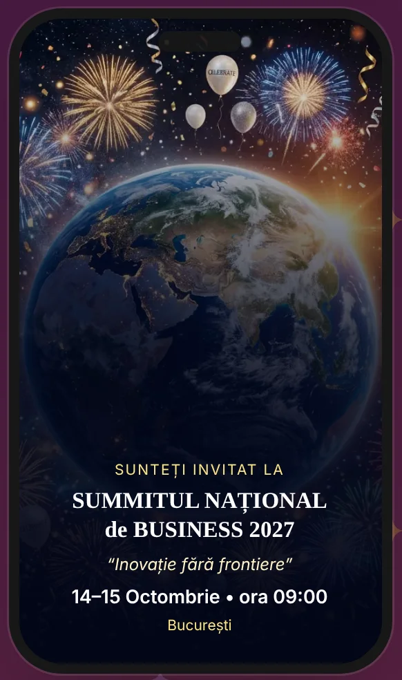 Invitație pentru eveniment corporate